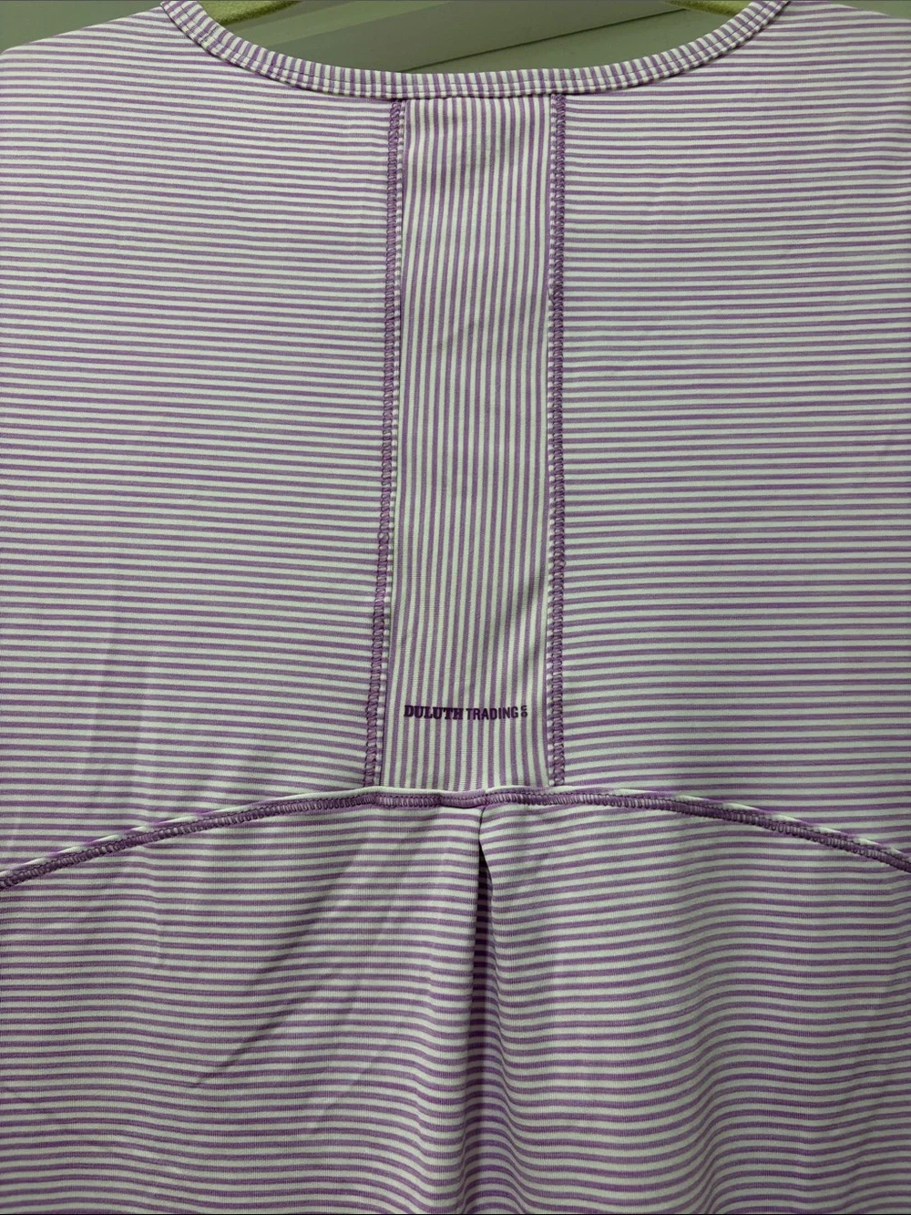 Duluth Trading Co Lavender Striped Sleeveless Dress